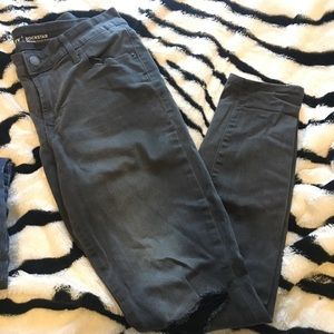 Old Navy Grey Ripped Knee Rockstar Jeans